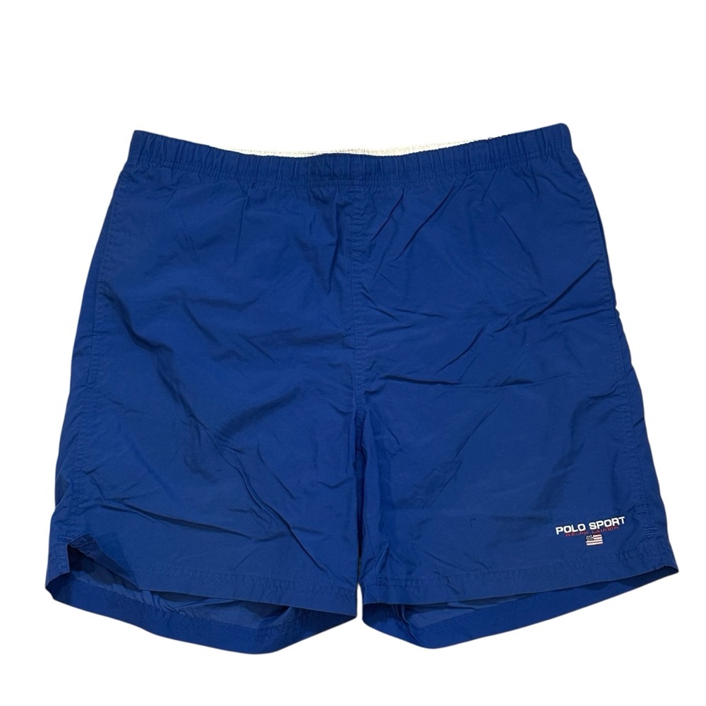 Ralph Lauren Polo Sport Men's M Vintage Y2K 90's Swim Trunks Retro Nylon Flag